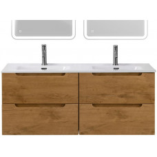 Тумба BelBagno ETNA-1200-4C-SO-2-RN с 2-й раковиной BelBagno BB1200-2-ETL, Rovere Nature