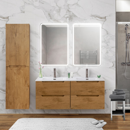 Тумба BelBagno ETNA-1200-4C-SO-2-RN с 2-й раковиной BelBagno BB1200-2-ETL, Rovere Nature Тумба BelBagno ETNA-1200-4C-SO-2-RN с 2-й раковиной BelBagno BB1200-2-ETL, Rovere Nature