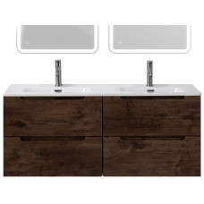 Тумба BelBagno ETNA-1200-4C-SO-2-RW с 2-й раковиной BelBagno BB1200-2-ETL, Rovere Moro