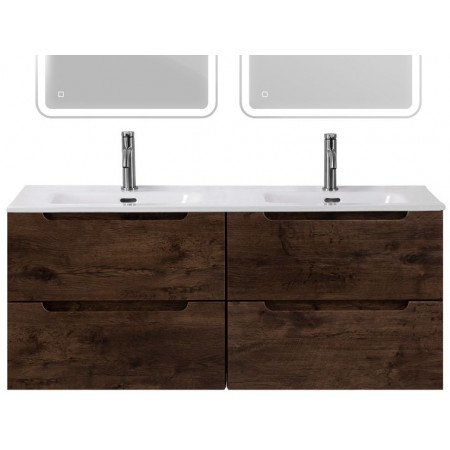 Тумба BelBagno ETNA-1200-4C-SO-2-RW с 2-й раковиной BelBagno BB1200-2-ETL, Rovere Moro Тумба BelBagno ETNA-1200-4C-SO-2-RW с 2-й раковиной BelBagno BB1200-2-ETL, Rovere Moro