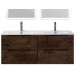 Тумба BelBagno ETNA-1200-4C-SO-2-RW с 2-й раковиной BelBagno BB1200-2-ETL, Rovere Moro