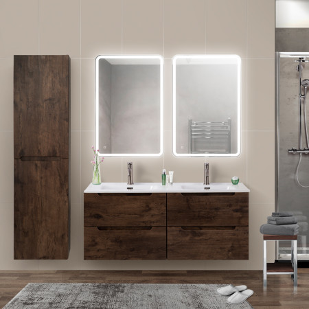 Тумба BelBagno ETNA-1200-4C-SO-2-RW с 2-й раковиной BelBagno BB1200-2-ETL, Rovere Moro Тумба BelBagno ETNA-1200-4C-SO-2-RW с 2-й раковиной BelBagno BB1200-2-ETL, Rovere Moro