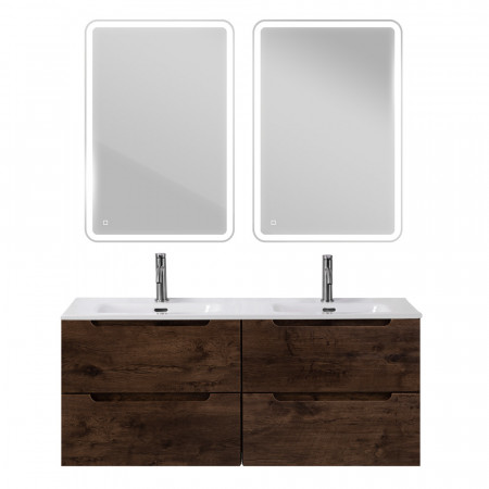 Тумба BelBagno ETNA-1200-4C-SO-2-RW с 2-й раковиной BelBagno BB1200-2-ETL, Rovere Moro Тумба BelBagno ETNA-1200-4C-SO-2-RW с 2-й раковиной BelBagno BB1200-2-ETL, Rovere Moro