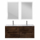 Тумба BelBagno ETNA-1200-4C-SO-2-RW с 2-й раковиной BelBagno BB1200-2-ETL, Rovere Moro Тумба BelBagno ETNA-1200-4C-SO-2-RW с 2-й раковиной BelBagno BB1200-2-ETL, Rovere Moro