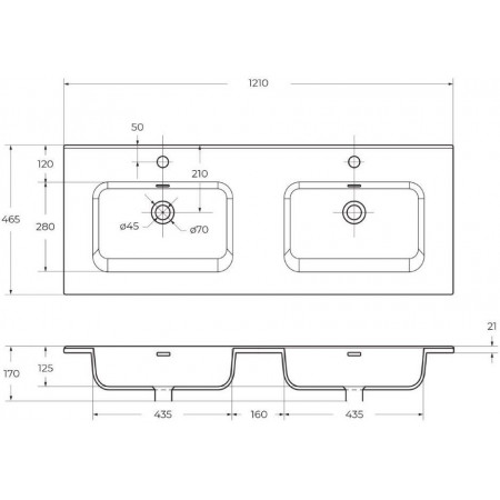 Тумба BelBagno ETNA-1200-4C-SO-2-RW с 2-й раковиной BelBagno BB1200-2-ETL, Rovere Moro Тумба BelBagno ETNA-1200-4C-SO-2-RW с 2-й раковиной BelBagno BB1200-2-ETL, Rovere Moro