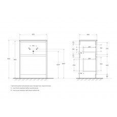 Тумба напольная с раковиной BelBagno KRAFT39-600/390-2C-PIA-RT