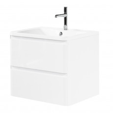 Тумба подвесная с раковиной BelBagno ALBANO-700-2C-SO-BL Bianco Lucido, раковина BB700/455-LV-MR-ALR
