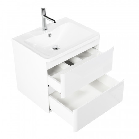 Тумба подвесная с раковиной BelBagno ALBANO-700-2C-SO-BL Bianco Lucido, раковина BB700/455-LV-MR-ALR Тумба подвесная с раковиной BelBagno ALBANO-700-2C-SO-BL Bianco Lucido, раковина BB700/455-LV-MR-ALR