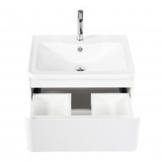 Тумба подвесная с раковиной BelBagno ALBANO-700-2C-SO-BL Bianco Lucido, раковина BB700/455-LV-MR-ALR