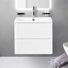Тумба подвесная с раковиной BelBagno ALBANO-600-2C-SO-BL Bianco Lucido, раковина BB600/455-LV-MR-ALR