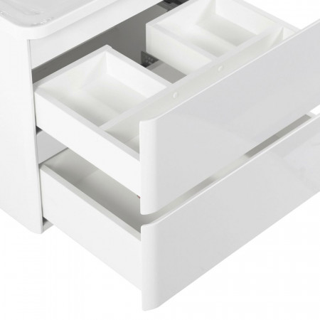 Тумба подвесная с раковиной BelBagno ALBANO-600-2C-SO-BL Bianco Lucido, раковина BB600/455-LV-MR-ALR Тумба подвесная с раковиной BelBagno ALBANO-600-2C-SO-BL Bianco Lucido, раковина BB600/455-LV-MR-ALR