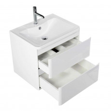 Тумба подвесная с раковиной BelBagno ALBANO-600-2C-SO-BL Bianco Lucido, раковина BB600/455-LV-MR-ALR