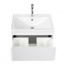 Тумба подвесная с раковиной BelBagno ALBANO-600-2C-SO-BL Bianco Lucido, раковина BB600/455-LV-MR-ALR