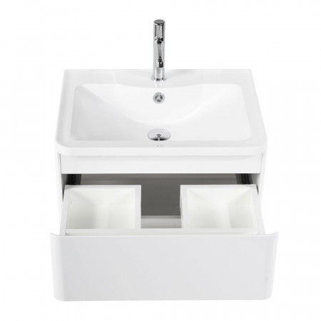 Тумба подвесная с раковиной BelBagno ALBANO-600-2C-SO-BL Bianco Lucido, раковина BB600/455-LV-MR-ALR Тумба подвесная с раковиной BelBagno ALBANO-600-2C-SO-BL Bianco Lucido, раковина BB600/455-LV-MR-ALR