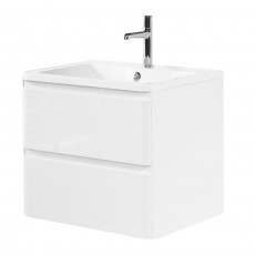Тумба подвесная с раковиной BelBagno ALBANO-600-2C-SO-BL Bianco Lucido, раковина BB600/455-LV-MR-ALR