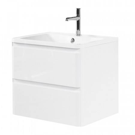 Тумба подвесная с раковиной BelBagno ALBANO-600-2C-SO-BL Bianco Lucido, раковина BB600/455-LV-MR-ALR Тумба подвесная с раковиной BelBagno ALBANO-600-2C-SO-BL Bianco Lucido, раковина BB600/455-LV-MR-ALR