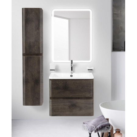 Тумба подвесная с раковиной BelBagno ALBANO-600-2C-SO-RNG Rovere Nature Grigio, раковина BB600/455-LV-MR-ALR Тумба подвесная с раковиной BelBagno ALBANO-600-2C-SO-RNG Rovere Nature Grigio, раковина BB600/455-LV-MR-ALR