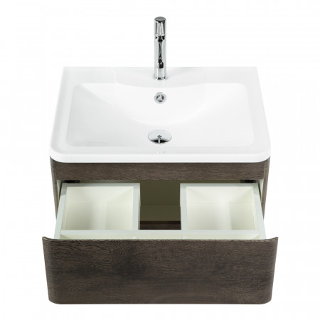 Тумба подвесная с раковиной BelBagno ALBANO-600-2C-SO-RNG Rovere Nature Grigio, раковина BB600/455-LV-MR-ALR Тумба подвесная с раковиной BelBagno ALBANO-600-2C-SO-RNG Rovere Nature Grigio, раковина BB600/455-LV-MR-ALR