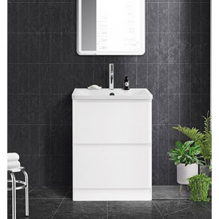 Тумба напольная с раковиной BelBagno ALBANO-600-2C-PIA-BL Bianco Lucido, раковина BB600/455-LV-MR-ALR Тумба напольная с раковиной BelBagno ALBANO-600-2C-PIA-BL Bianco Lucido, раковина BB600/455-LV-MR-ALR