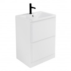 Тумба напольная с раковиной BelBagno ALBANO-600-2C-PIA-BL Bianco Lucido, раковина BB600/455-LV-MR-ALR