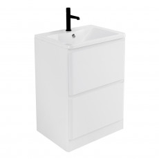 Тумба напольная с раковиной BelBagno ALBANO-600-2C-PIA-BL Bianco Lucido, раковина BB600/455-LV-MR-ALR