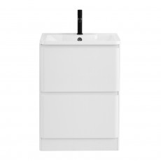 Тумба напольная с раковиной BelBagno ALBANO-600-2C-PIA-BL Bianco Lucido, раковина BB600/455-LV-MR-ALR