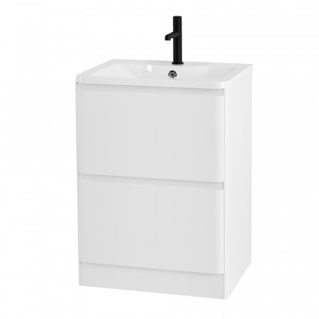 Тумба напольная с раковиной BelBagno ALBANO-600-2C-PIA-BL Bianco Lucido, раковина BB600/455-LV-MR-ALR Тумба напольная с раковиной BelBagno ALBANO-600-2C-PIA-BL Bianco Lucido, раковина BB600/455-LV-MR-ALR