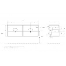 Мебель для ванной комнаты со столешницей BelBagno KRAFT-1400 Cemento Grigio