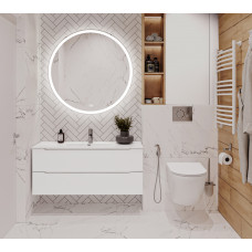 Подвесная тумба с раковиной BelBagno ETNA Bianco Lucido 120 см ETNA-1200-2C-SO-BL-P + BB1200ETL