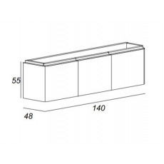 Мебель для ванной комнаты CEZARES STYLUS 141 см Blu Petrolio 55232 + 55265