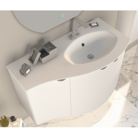 Мебель для ванной комнаты CEZARES RIALTO 104 см правосторонняя Bianco opaco 55170 + 55176 Мебель для ванной комнаты CEZARES RIALTO 104 см правосторонняя Bianco opaco 55170 + 55176