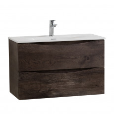 Тумба с раковиной подвесная BelBagno MARINO-CER-MINI-800-2C-SO-RNG-P Rovere Nature Grigio, раковина белая BB-8099-3-80