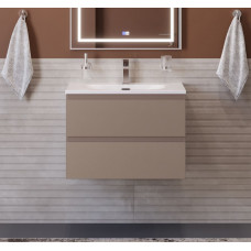 Тумба с раковиной подвесная BelBagno KRAFT-700-2C-SO-CO Бежевый матовый, раковина белая BB-8099-70