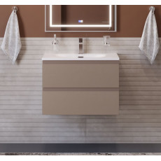 Тумба с раковиной подвесная BelBagno KRAFT-700-2C-SO-CO Бежевый матовый, раковина белая BB-8099-70