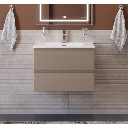 Тумба с раковиной подвесная BelBagno KRAFT-700-2C-SO-CO Бежевый матовый, раковина белая BB-8099-70 Тумба с раковиной подвесная BelBagno KRAFT-700-2C-SO-CO Бежевый матовый, раковина белая BB-8099-70