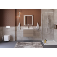 Тумба с раковиной подвесная BelBagno KRAFT-700-2C-SO-CO Бежевый матовый, раковина белая BB-8099-70