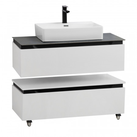 Мебель для ванной со столешницей и накладной раковиной Cezares SLIDER 100 Bianco Opaco SLIDER-1000-1C-SO-BO Мебель для ванной со столешницей и накладной раковиной Cezares SLIDER 100 Bianco Opaco SLIDER-1000-1C-SO-BO