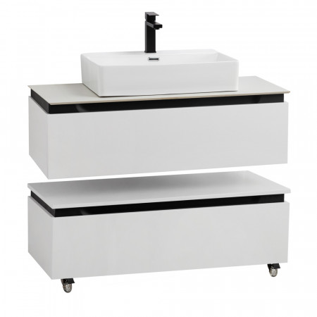 Мебель для ванной со столешницей и накладной раковиной Cezares SLIDER 100 Bianco Opaco SLIDER-1000-1C-SO-BO Мебель для ванной со столешницей и накладной раковиной Cezares SLIDER 100 Bianco Opaco SLIDER-1000-1C-SO-BO