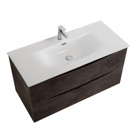 Тумба с раковиной подвесная BelBagno MARINO-CER-N-1000-2C-SO-RNG-P Rovere Nature Grigio, раковина белая BB-8099-100 Тумба с раковиной подвесная BelBagno MARINO-CER-N-1000-2C-SO-RNG-P Rovere Nature Grigio, раковина белая BB-8099-100