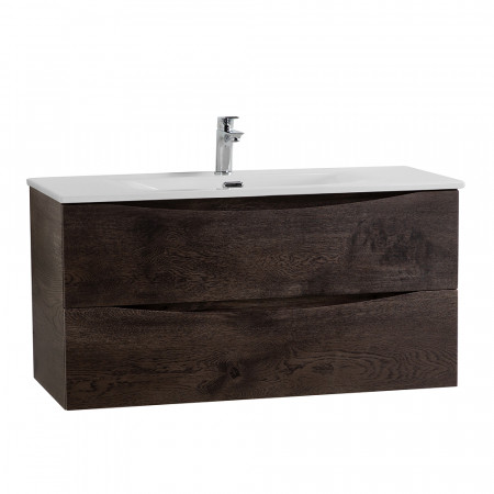 Тумба с раковиной подвесная BelBagno MARINO-CER-N-1000-2C-SO-RNG-P Rovere Nature Grigio, раковина белая BB-8099-100 Тумба с раковиной подвесная BelBagno MARINO-CER-N-1000-2C-SO-RNG-P Rovere Nature Grigio, раковина белая BB-8099-100