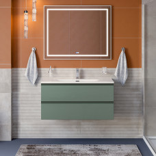 Тумба с раковиной подвесная BelBagno KRAFT-1000-2C-SO-VO Еловый матовый, раковина белая BB-8099-100