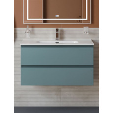 Тумба с раковиной подвесная BelBagno KRAFT-800-2C-SO-AO Голубой матовый, раковина белая BB800ETL