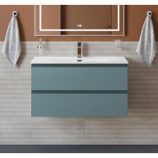 Тумба с раковиной подвесная BelBagno KRAFT-800-2C-SO-AO Голубой матовый, раковина белая BB-8099-80