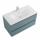 Тумба с раковиной подвесная BelBagno KRAFT-800-2C-SO-AO Голубой матовый, раковина белая BB-8099-80 Тумба с раковиной подвесная BelBagno KRAFT-800-2C-SO-AO Голубой матовый, раковина белая BB-8099-80