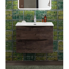 Тумба с раковиной подвесная BelBagno MARINO-CER-N-700-2C-SO-RNG-P Rovere Nature Grigio, раковина белая BB-8099-70