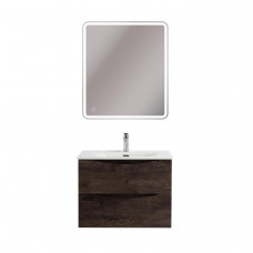 Тумба с раковиной подвесная BelBagno MARINO-CER-N-700-2C-SO-RNG-P Rovere Nature Grigio, раковина белая BB-8099-70