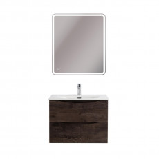 Тумба с раковиной подвесная BelBagno MARINO-CER-N-700-2C-SO-RNG-P Rovere Nature Grigio, раковина белая BB-8099-70