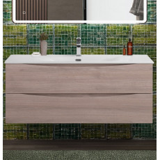 Тумба с раковиной подвесная BelBagno MARINO-CER-N-1200-2C-SO-RG-P Rovere Grigio, раковина белая BB-8099-120