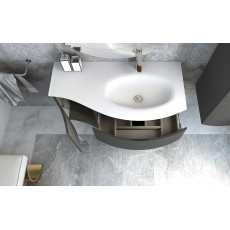 Мебель для ванной чаша справа Cezares VAGUE 104 Grigio Talpa Opaco 54905+54907