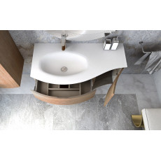 Мебель для ванной чаша слева Cezares VAGUE 104 Rovere tabacco 54834+54835